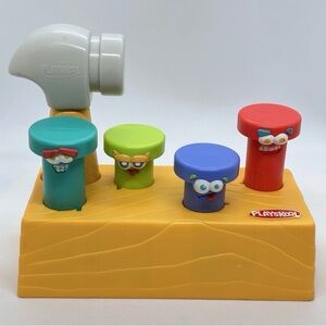 Vintage Y2K Playskool Baby Work Bench Pounding Pop- Up Nails Toy with Hammer